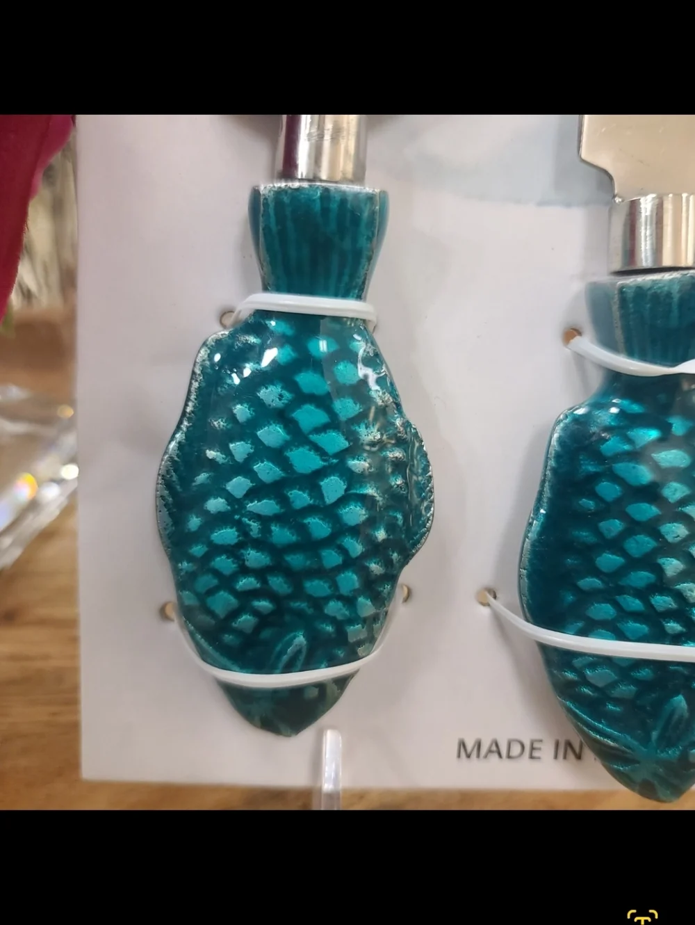 3pc Blue Fish Cheese Knives For Charcutterie Appetizers Tapas Coastal Beach New